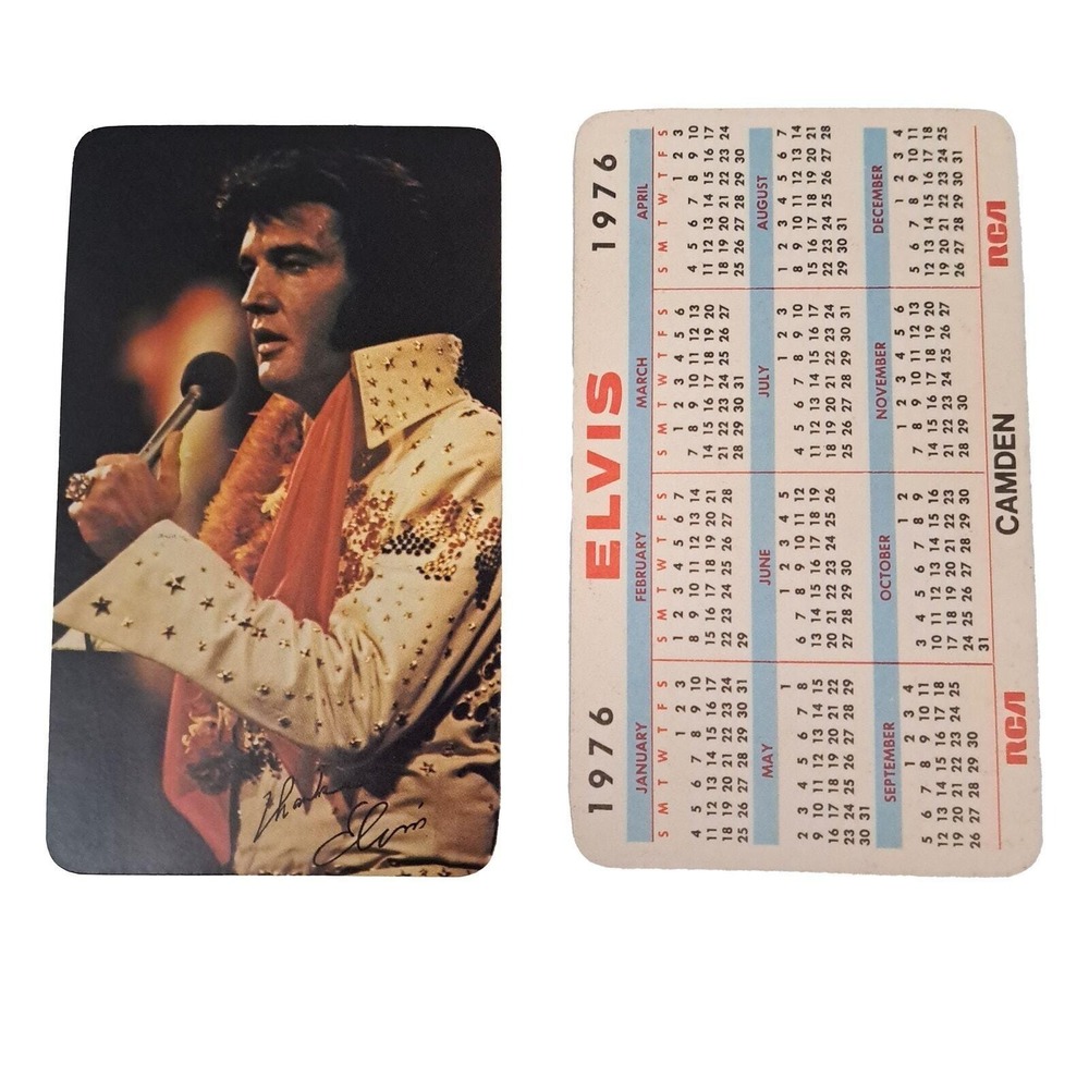 Elvis Presley Pocket Calendar 1976 RCA‎ Card VTG NOS Original Production Mint